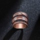 Multilayer Stylish Wide Ring Rhinestone Twist Line Rose Gold Elegant Women Jewelry