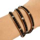 Multilayer Turquoise Stone Bead Leather Cord Wrap Braided Bracelet