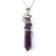 Natural Hexagonal Prism Gemstone Snake Pendant Necklace Jewelry