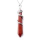 Natural Hexagonal Prism Gemstone Snake Pendant Necklace Jewelry