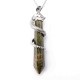 Natural Hexagonal Prism Gemstone Snake Pendant Necklace Jewelry