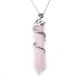 Natural Hexagonal Prism Gemstone Snake Pendant Necklace Jewelry