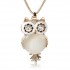 Opal Owl Crystal Rhinestone Gemstone Necklace Sweater Chain