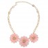 Pink Crystal Flower Pendant Necklace For Women