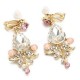 Pink Wedding Bridal Jewelry Crystal Tiara Crown Headband Headpiece Earrings Set