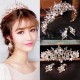 Pink Wedding Bridal Jewelry Crystal Tiara Crown Headband Headpiece Earrings Set