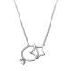 Platinum Plated Sweet Wedding Ring and Five-pointed Star Interlinked Pendant Necklace for Women