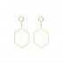 Polygonal Geometry Hollow Artificial Pearl Women Earrings