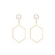 Polygonal Geometry Hollow Artificial Pearl Women Earrings