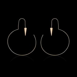 Punk 18K Gold Plated Cone Charm Piercing Hoop Earrings Jewelry for Women Best Gift