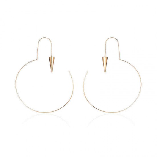 Punk 18K Gold Plated Cone Charm Piercing Hoop Earrings Jewelry for Women Best Gift