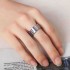 Punk Colorful Wire Drawing Stainless Steel Finger Ring Geometric Cone Unisex Engagement Rings