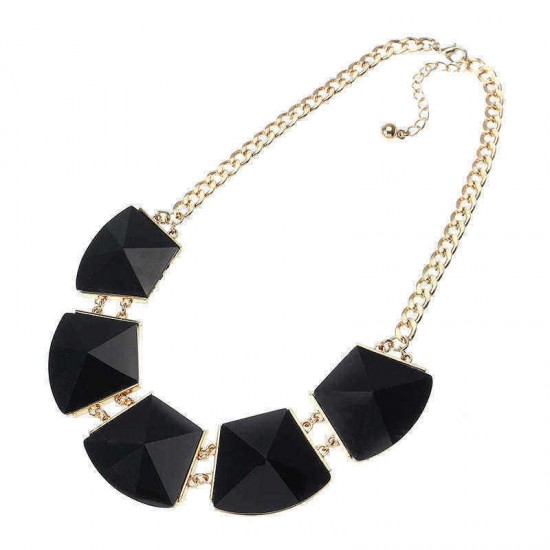 Punk Exaggerate Short Necklace Geometric Resin Pandent Choker Clothing Accessories for Women