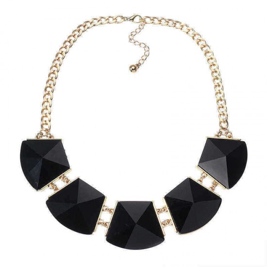 Punk Exaggerate Short Necklace Geometric Resin Pandent Choker Clothing Accessories for Women