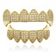 Punk Geometric Metal Rhinestone Decorative Braces Hip Hop Diamond Gold Braces Teeth Jewelry