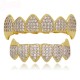 Punk Geometric Metal Rhinestone Decorative Braces Hip Hop Diamond Gold Braces Teeth Jewelry