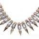 Punk Gold Rhinestone Metal Spike Rivets Snake Chain Necklace For Women