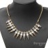 Punk Gold Rhinestone Metal Spike Rivets Snake Chain Necklace For Women