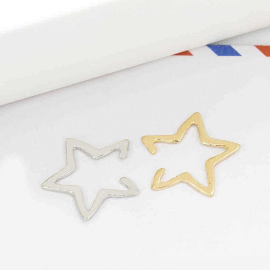 Punk Hollow Star Womens Earring No Piercing Ear Clip for Women Girl Party Costume Jewelry