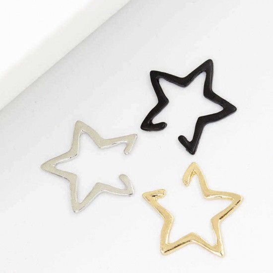 Punk Hollow Star Womens Earring No Piercing Ear Clip for Women Girl Party Costume Jewelry