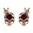 Punk Skull Crown Ear Stud Exquisite Zinc Alloy Rhinestones Earrings for Women