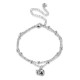 Punk Skull Pendant Double Layer Bell Foot Chain Silver Plated Anklet