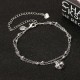 Punk Skull Pendant Double Layer Bell Foot Chain Silver Plated Anklet