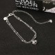 Punk Skull Pendant Double Layer Bell Foot Chain Silver Plated Anklet