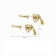 Punk Unisex Silver Gold Color Gun Stud Earring 925 Sterling Silver Needle Ear Jacket Earrings