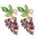 Purple Grape Gemstone Ear Drop Earring 18K Gold Plated Crystal Earring Gift For Women