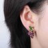 Purple Grape Gemstone Ear Drop Earring 18K Gold Plated Crystal Earring Gift For Women