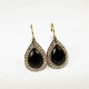 Retro Black Crystal Earring Long Style Rhinestone Ear Drop Earring For Women Jewelry