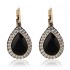 Retro Black Crystal Earring Long Style Rhinestone Ear Drop Earring For Women Jewelry