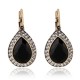 Retro Black Crystal Earring Long Style Rhinestone Ear Drop Earring For Women Jewelry