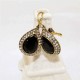 Retro Black Crystal Earring Long Style Rhinestone Ear Drop Earring For Women Jewelry