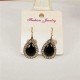 Retro Black Crystal Earring Long Style Rhinestone Ear Drop Earring For Women Jewelry