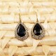 Retro Black Crystal Earring Long Style Rhinestone Ear Drop Earring For Women Jewelry