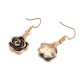 Retro Black Rose Flower Ear Drop Alloy Women  Elegant Accessories Earring