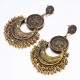 Retro Bronze Tassels Earring Flower Totem Ear Drop For Women