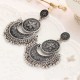 Retro Bronze Tassels Earring Flower Totem Ear Drop For Women