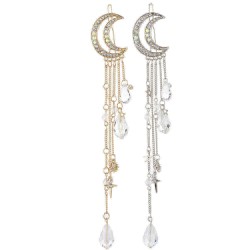 Retro Diamond Tassels Crescent Hairpin Stars Pendant Hair Accessories for Women