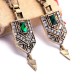 Retro Emerald Diamond Ear Drop Rhinestone Earring Long Style Earrings For Women