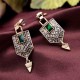 Retro Emerald Diamond Ear Drop Rhinestone Earring Long Style Earrings For Women