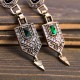 Retro Emerald Diamond Ear Drop Rhinestone Earring Long Style Earrings For Women