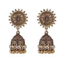 Retro Ethnic Earrings Sun Tassels Ear Drop Earrings Gold Alloy Luxury Women Earring