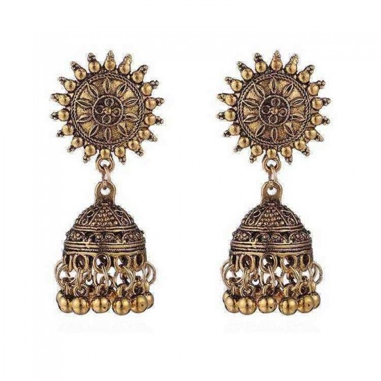 Retro Ethnic Earrings Sun Tassels Ear Drop Earrings Gold Alloy Luxury Women Earring