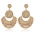 Retro Ethnic Tassel Alloy Flower Moon Drop Dangle Earring Jewelry for Women