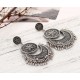 Retro Ethnic Tassel Alloy Flower Moon Drop Dangle Earring Jewelry for Women