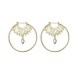 Retro Hallow Big Round Ear Drop Earring Rhinestone Gold Earring For Women