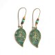 Retro Hollow Leaf Drop Earrings Bohemian Bronze Plated Women Jewelry